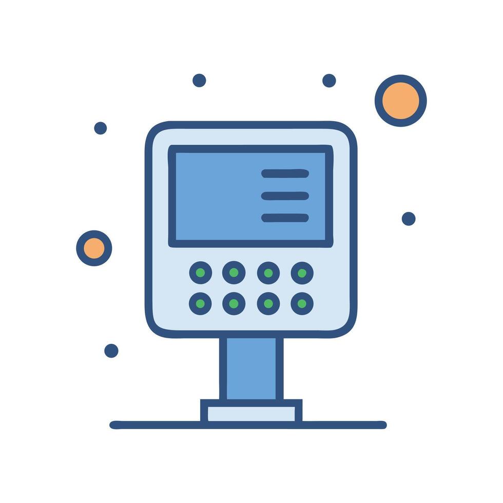 Stylized Digital Device Interface Kiosk Touchscreen Icon Illustration vector