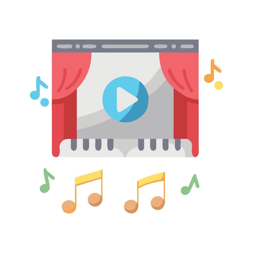Music streaming concept with musical notes illustration vector