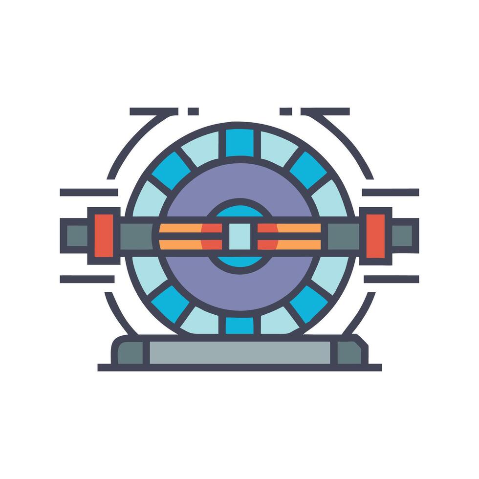 Stylish Flat Design Quantum Device Machine Illustration vector