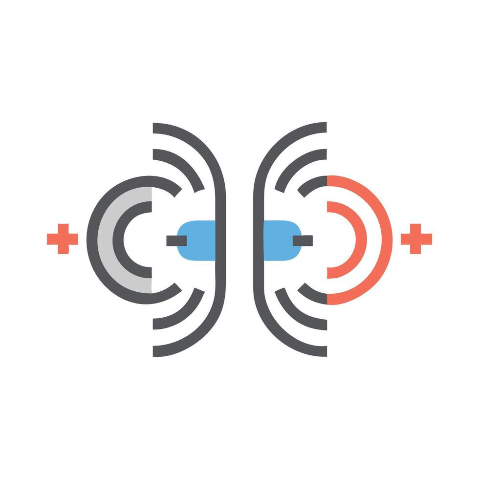 Data Visualization Electromagnetic Fields Illustration on black background vector