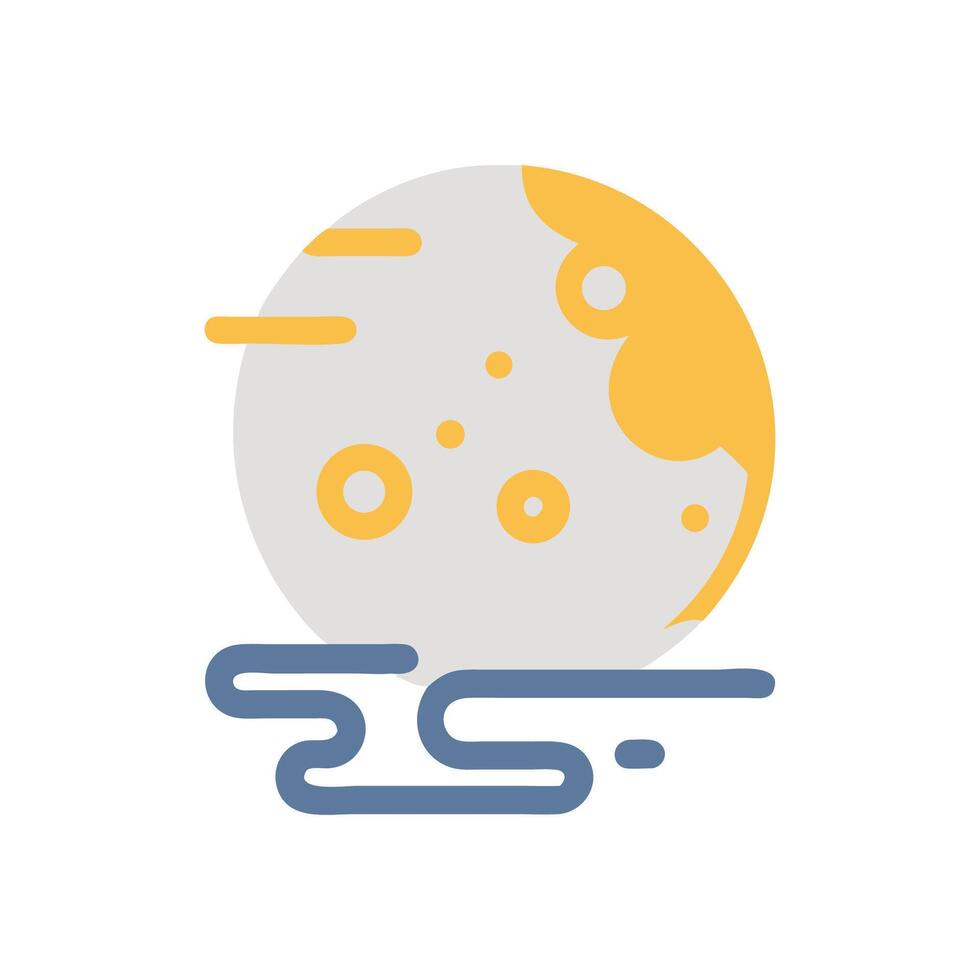 Abstract Illustration Full Moon Rising Over Water vector