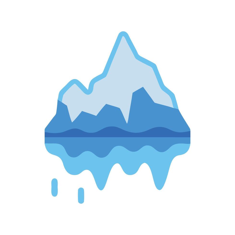 Cartoon Iceberg Melting on Black Background Icon vector