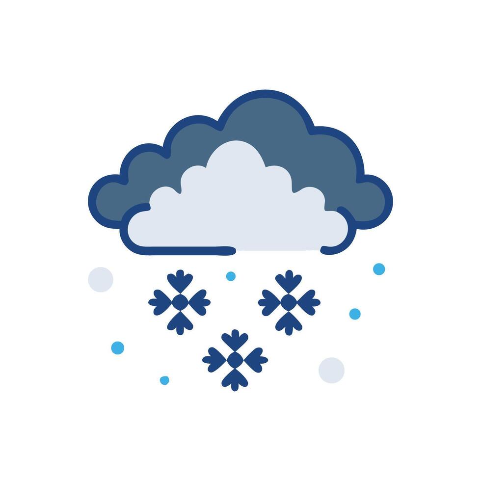 Cloud with snowflakes, winter snow weather icon illustration vector