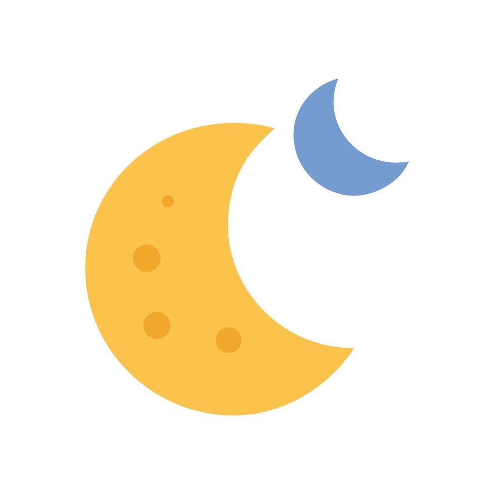 Two moons symbol graphic icon on black background vector