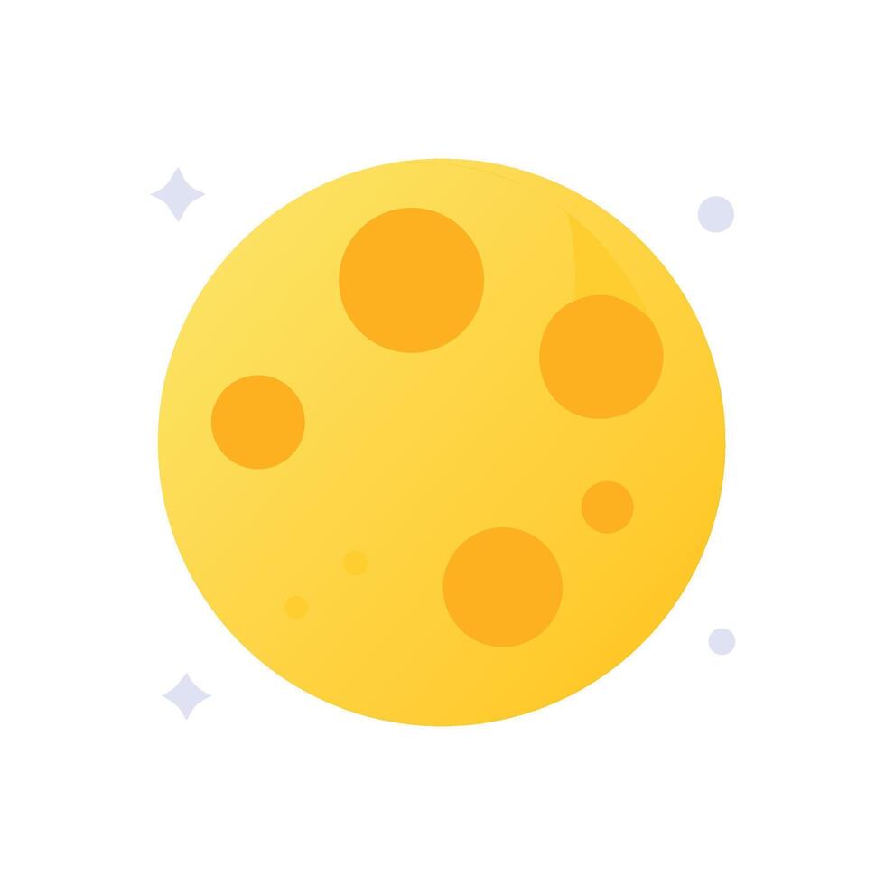 Cartoon Moon with Stars on a Black Background vector