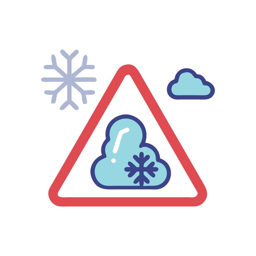 Winter weather warning icon snow and ice caution vector
