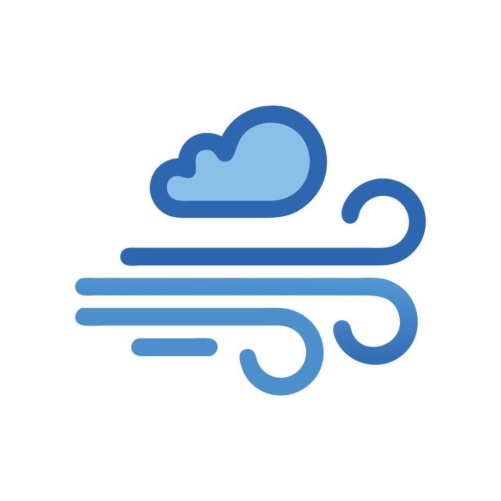 Windy weather icon with cloud isolated on black vector