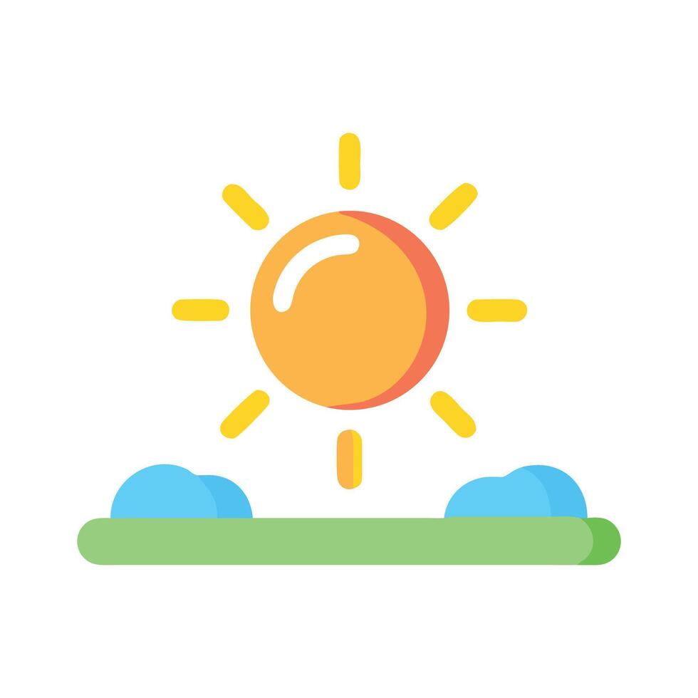 Cartoon Sun Over Clouds Illustration on a Black Background vector