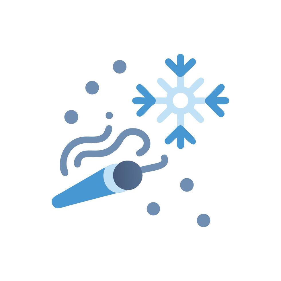 Winter icon showing a snowflake and vaporizer device vector