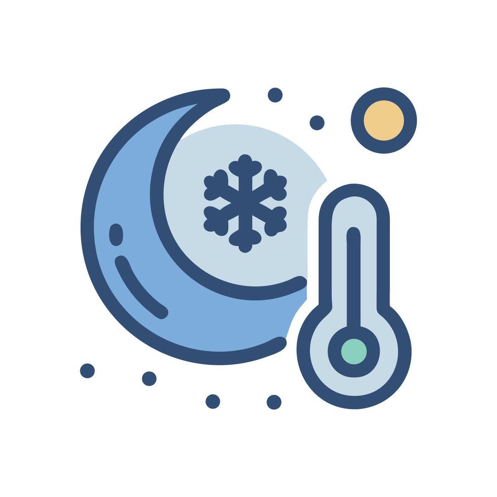 Winter icon depicting cold weather and freezing temperatures vector
