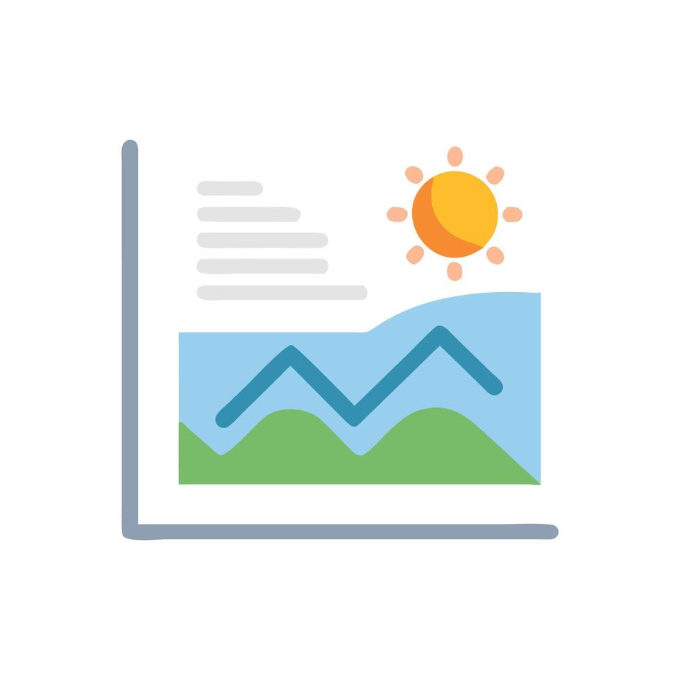Weather forecast graph showing temperature or precipitation changes vector