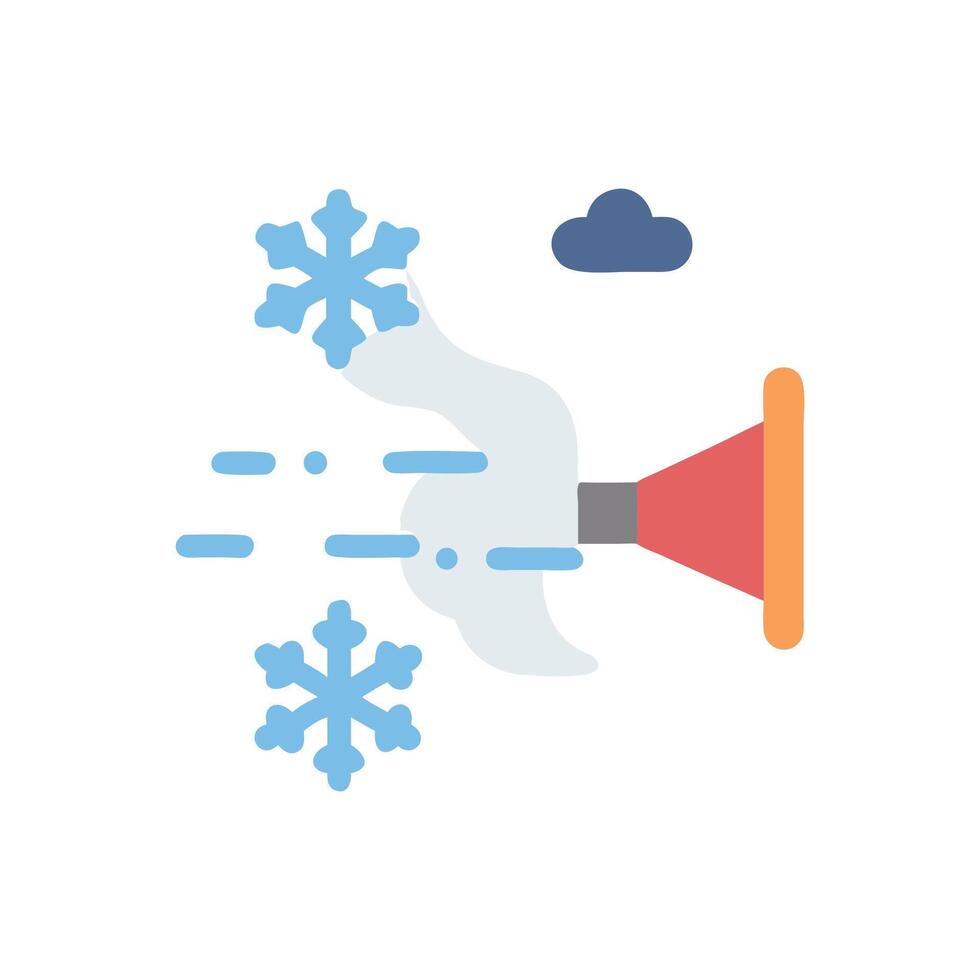 Snow blower icon with snowflakes and cloud symbol vector