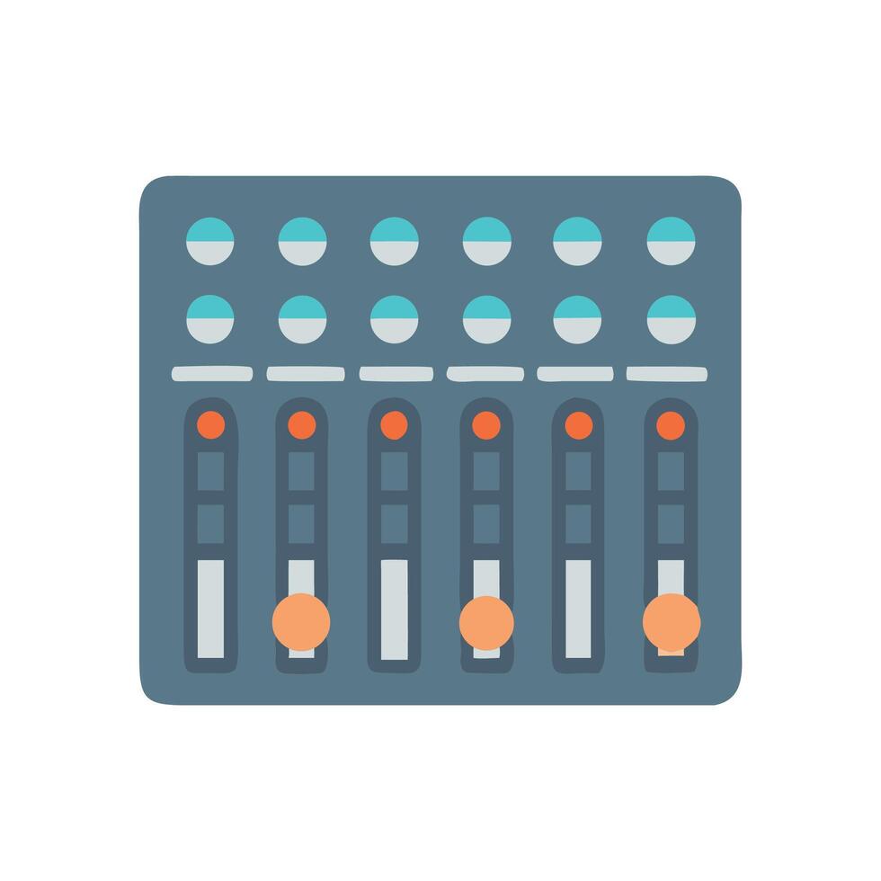 Audio Mixing Console Illustration for music and sound vector