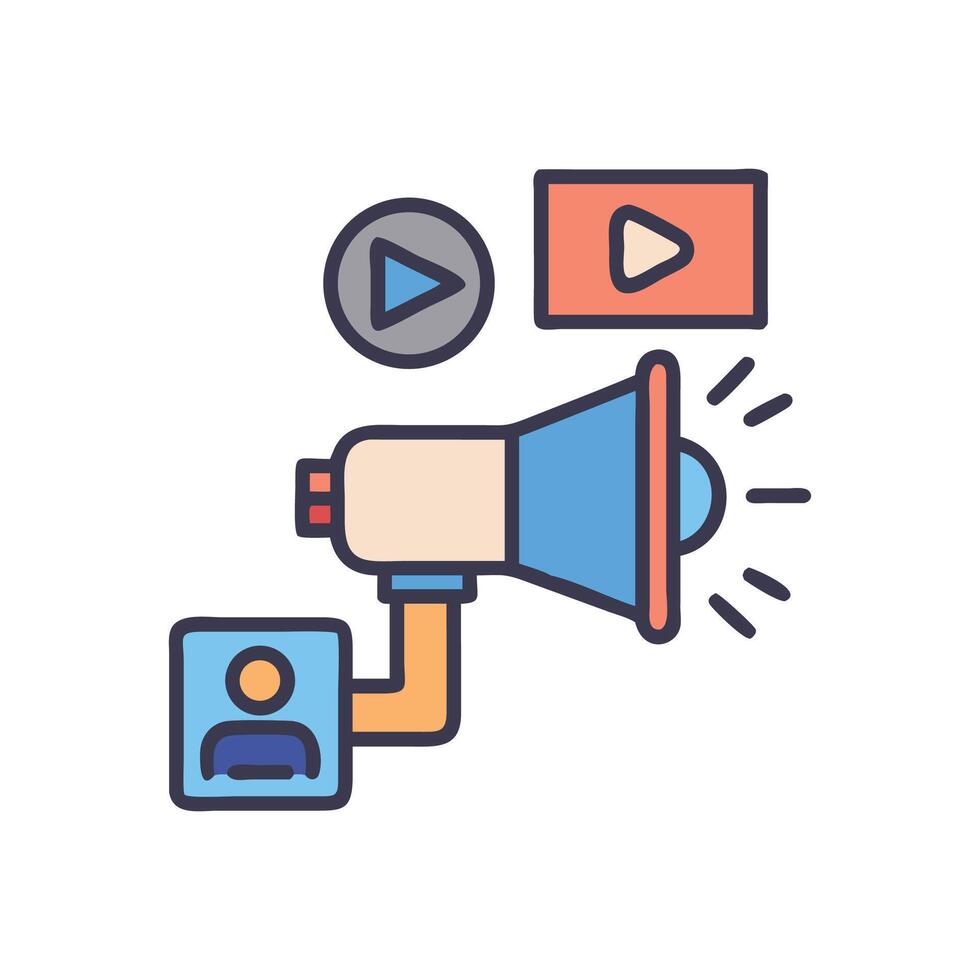 Effective marketing with a megaphone, promotion concept vector