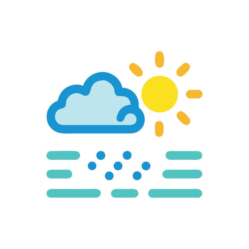 Sun and hail weather icon design illustration vector