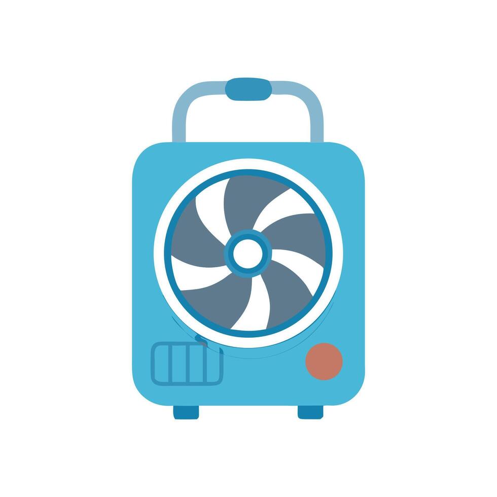 Blue Cartoon Portable Air Conditioner Fan Isolated on Black vector