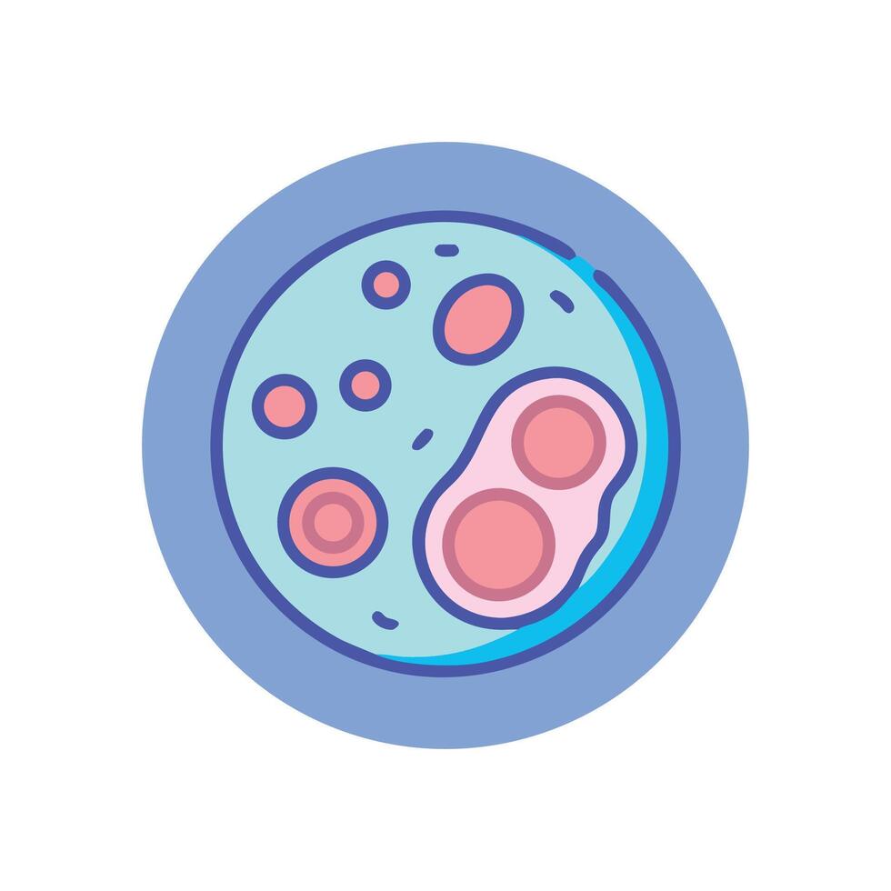 Petri Dish with Pink and Blue Bacteria Cultures vector