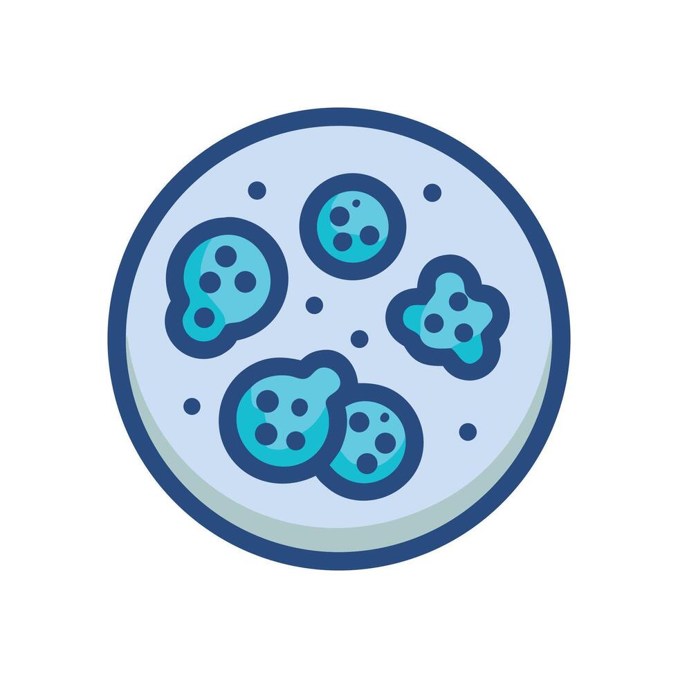 Petri dish with virus or bacteria icon illustration vector