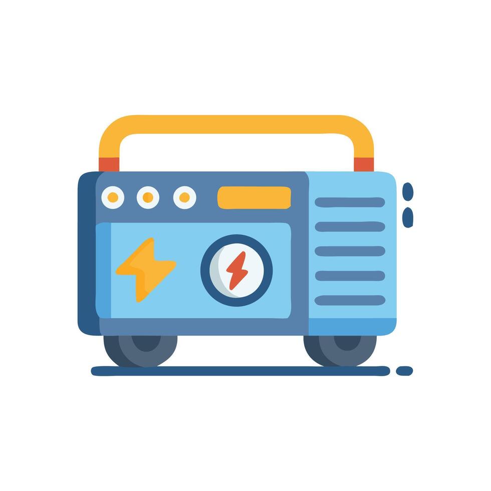 Portable generator icon for electricity power and energy vector