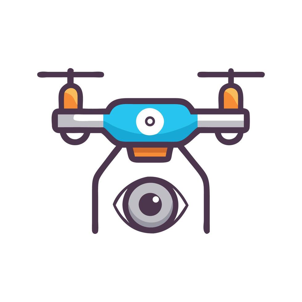 Surveillance Drone Icon with Camera and Eye Symbol vector