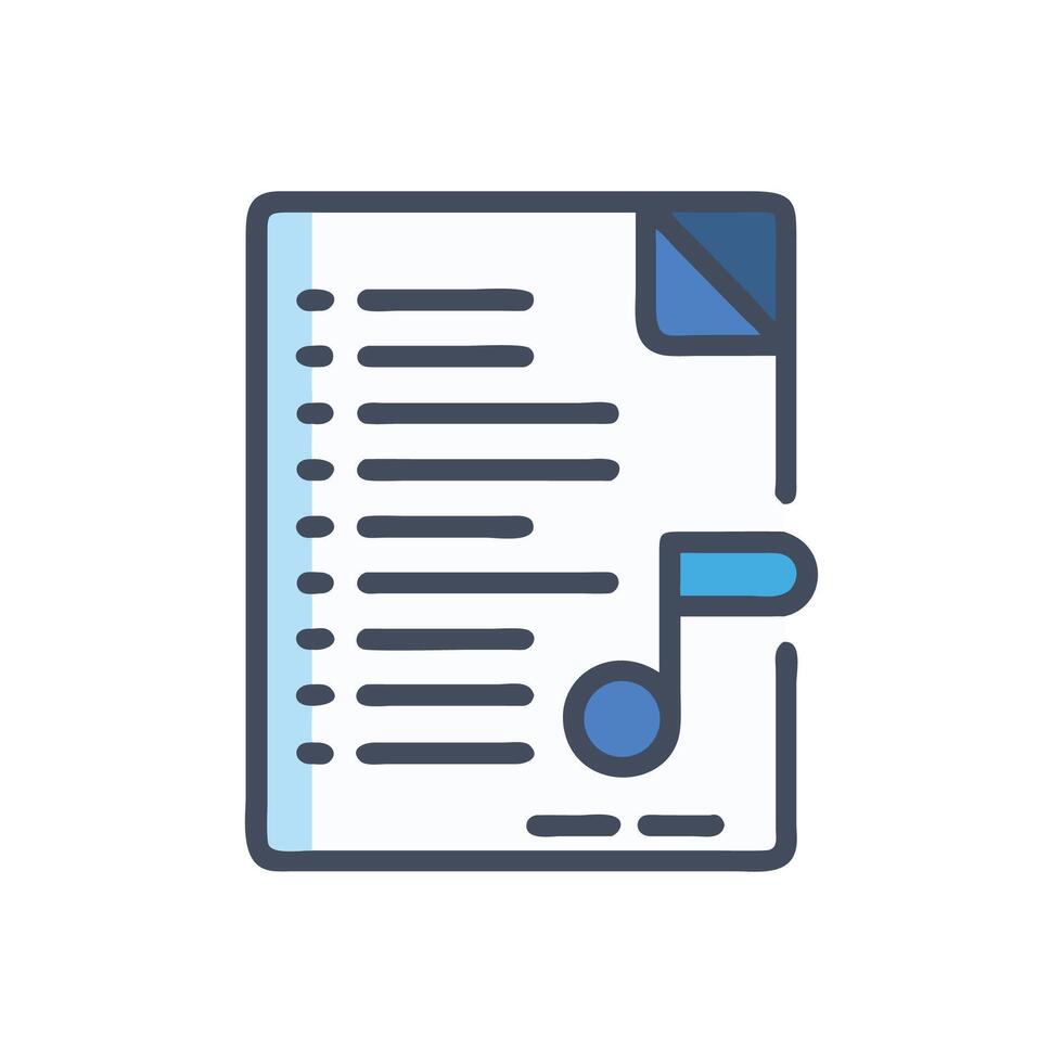 Digital Document Icon List, Information, Paper, and Note vector