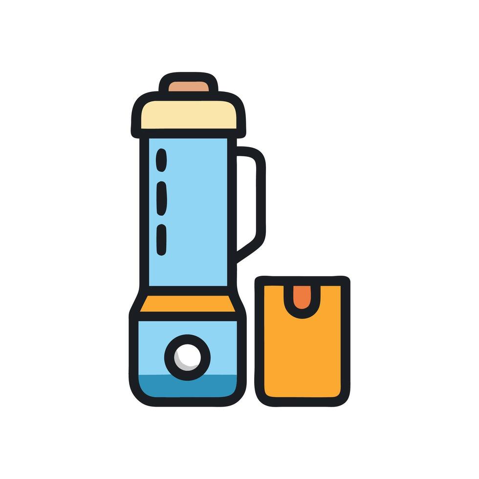 Cute cartoon blender icon on black background vector