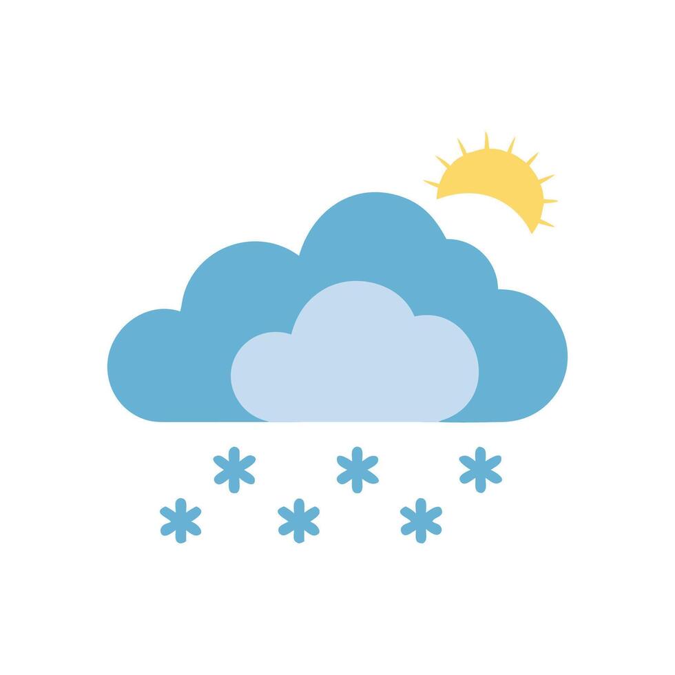Sunny Snow Icon Cloud, Sun, and Snowflake Graphic vector