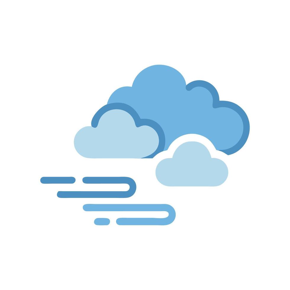 Foggy weather icon with clouds and mist vector