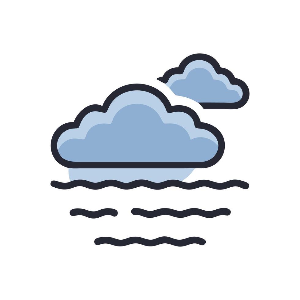 Minimalist icon of a cloudy seascape illustration design vector