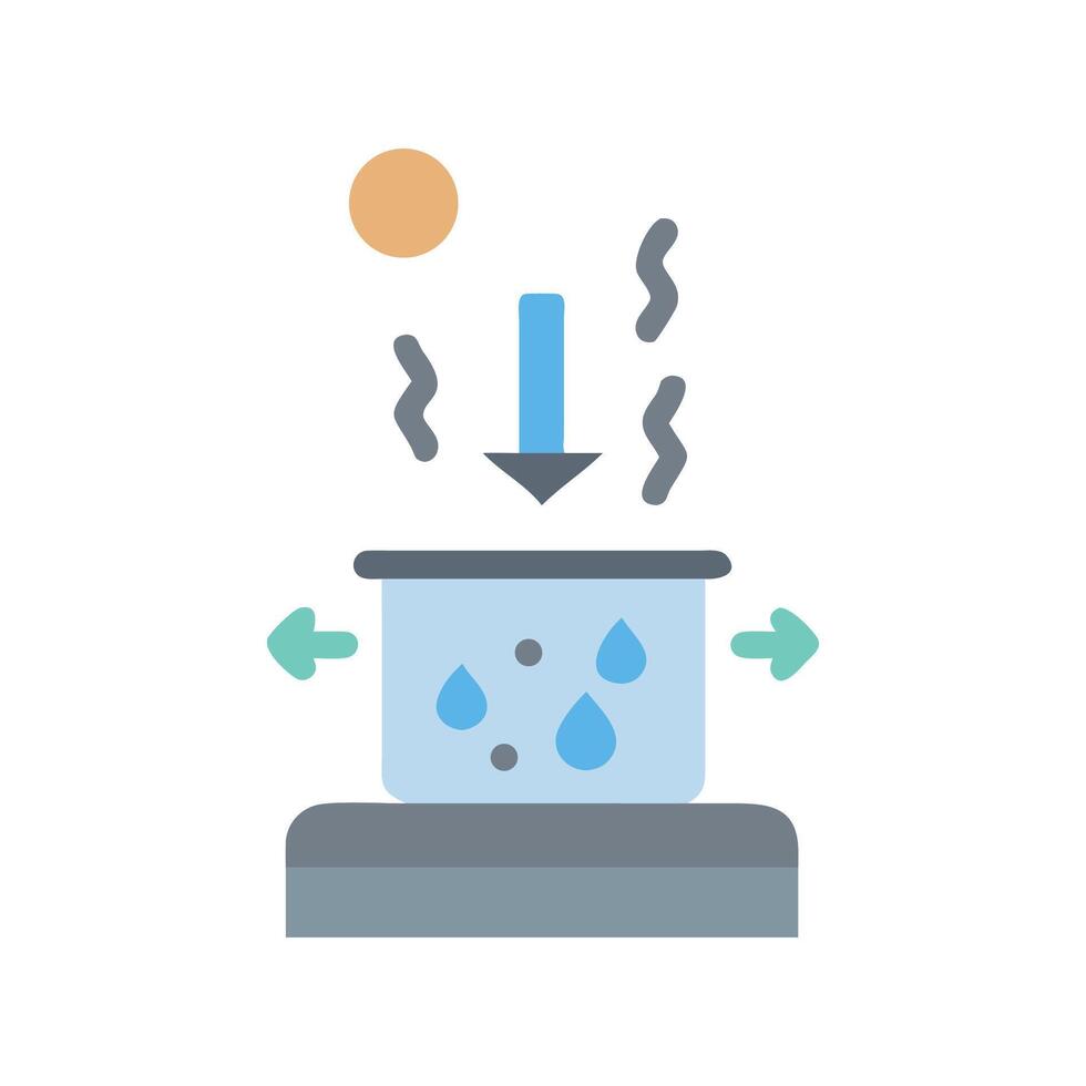 Boiling point water cycle evaporation cooking water purification vector