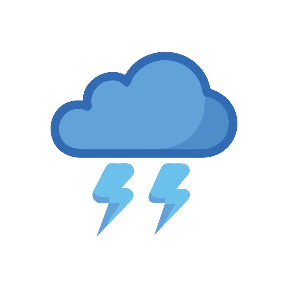 Cloud with Lightning Bolts Weather Icon Illustration vector