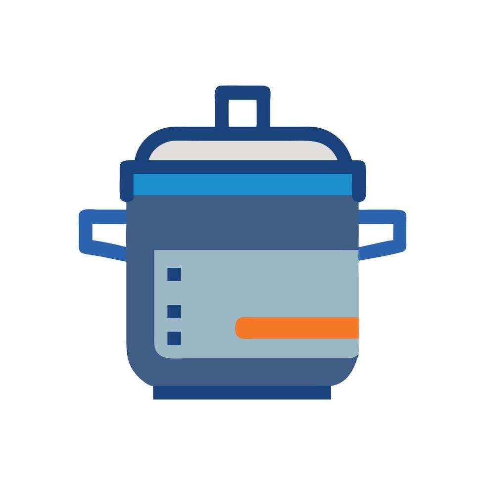 Blue pot illustration with lid on black background vector