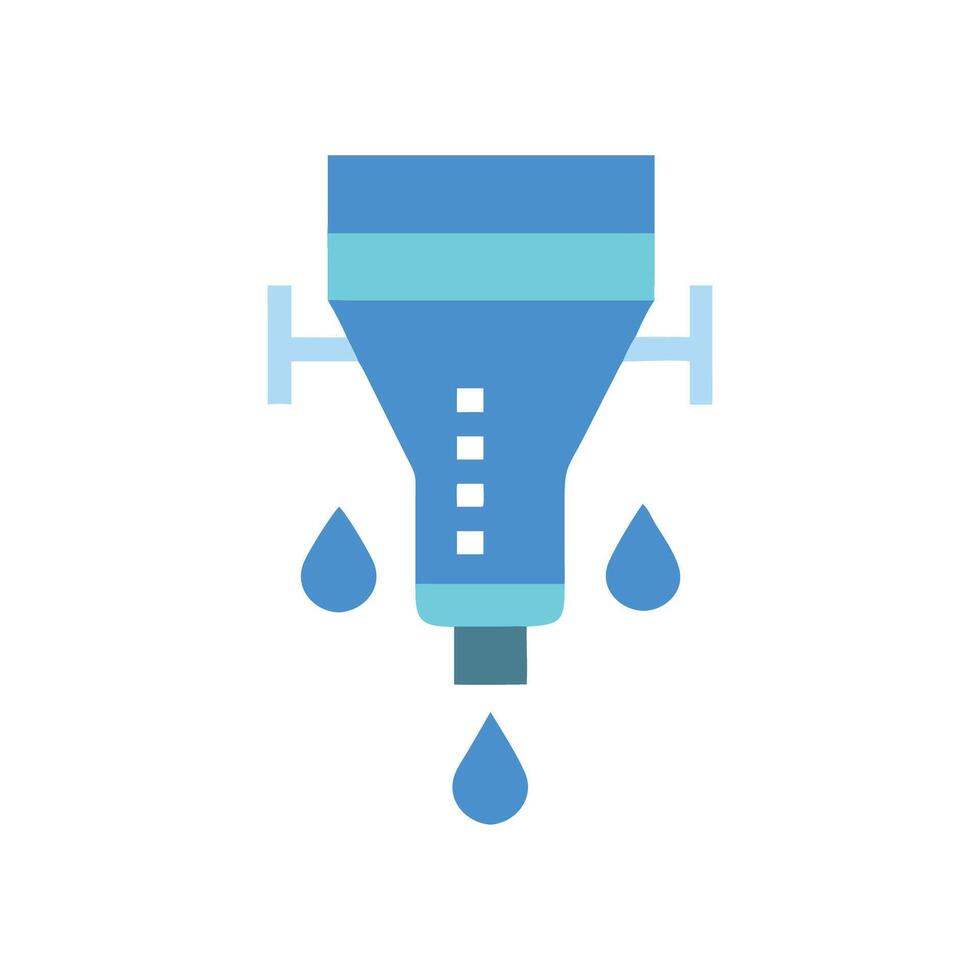 Blue Water Filter with Drops Illustration Icon vector