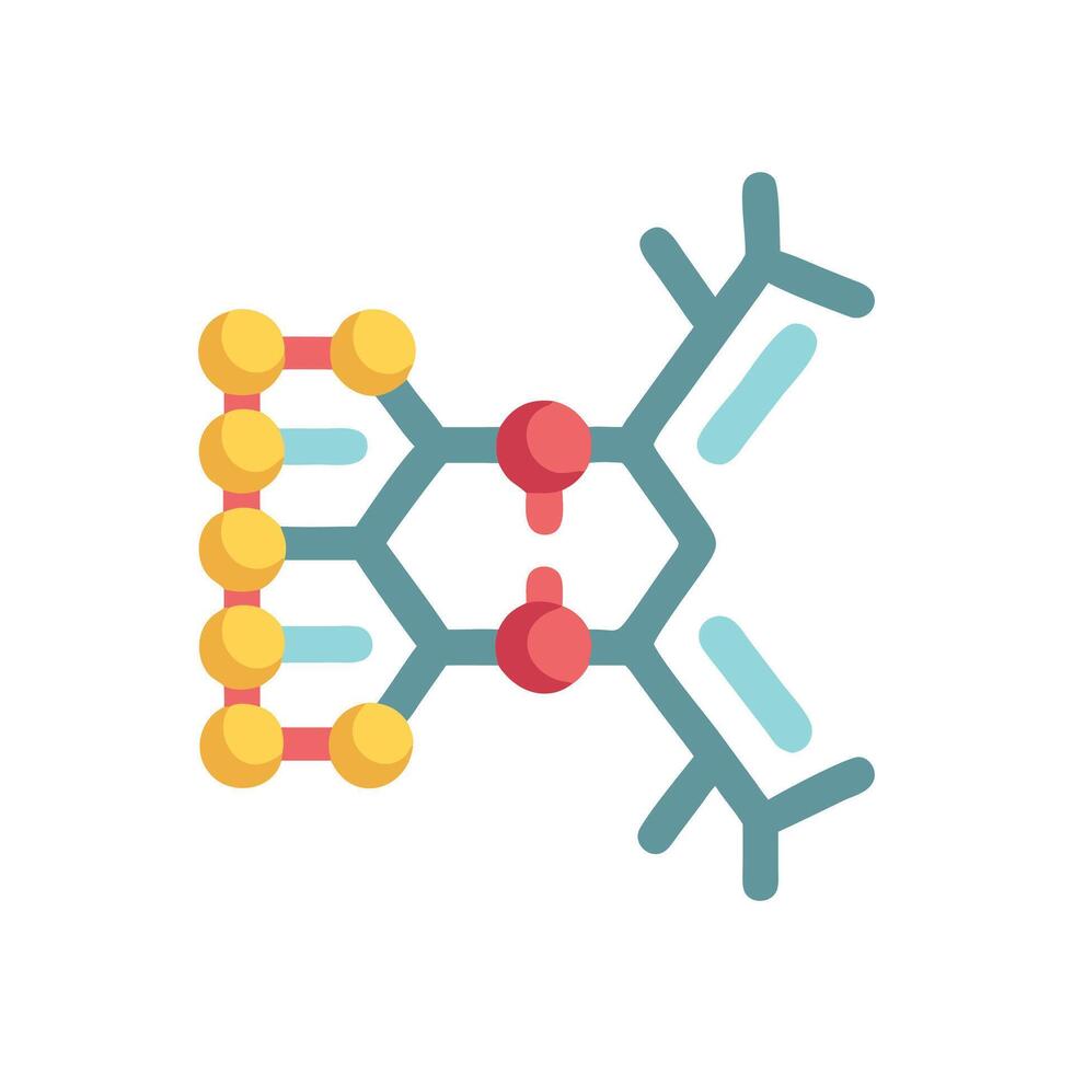 Complex molecule graphic with nodes and connecting lines vector