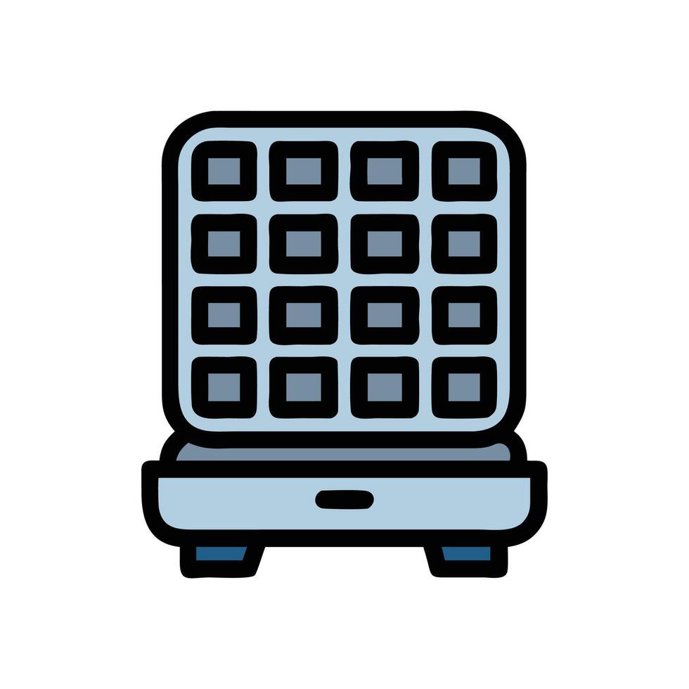 Waffle maker flat design on black background icon vector
