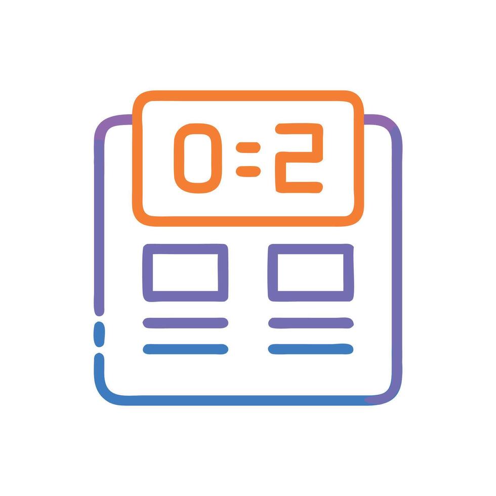 Colorful Sports Scoreboard Icon Football, Soccer, or Game Result vector