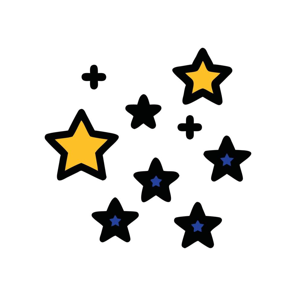 Stars in the night sky cartoon illustration vector