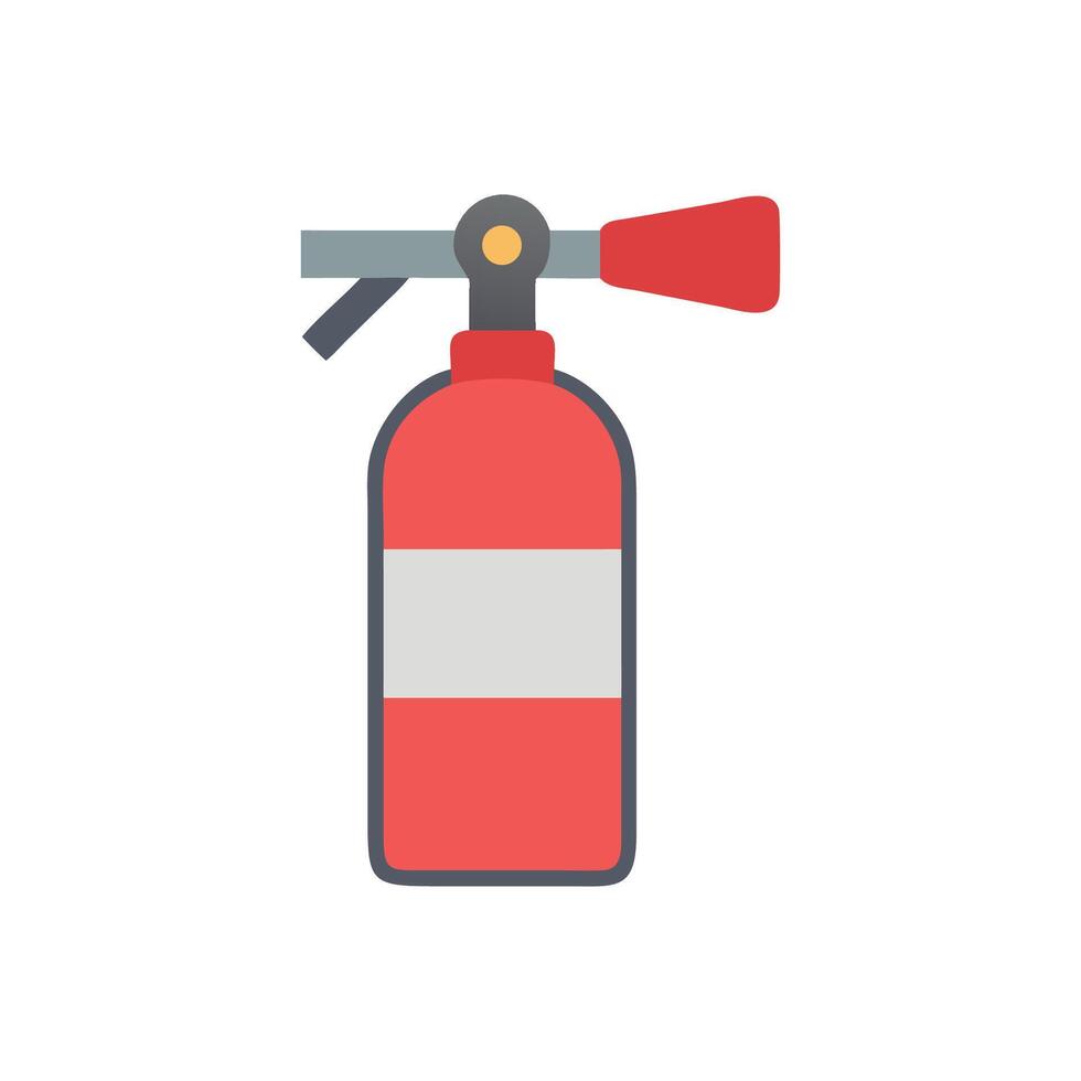 Fire Extinguisher Flat Icon on Black Background vector