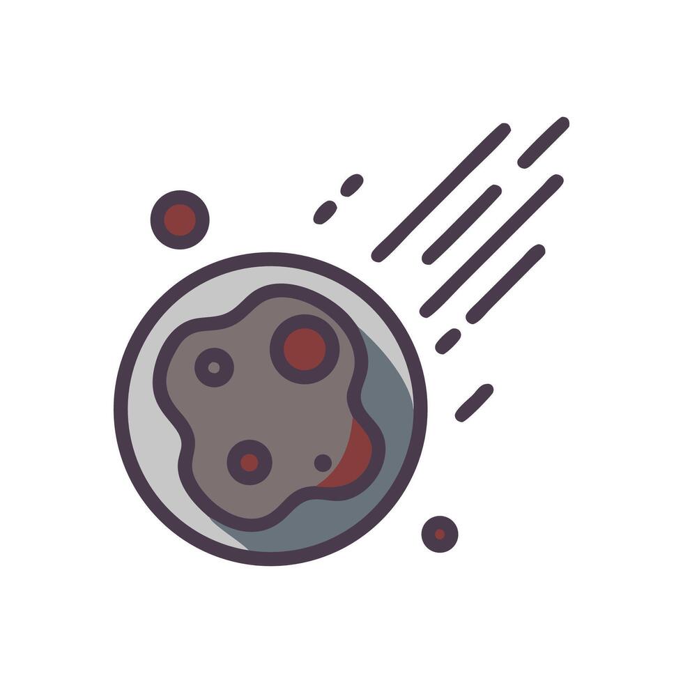Stylized Illustration of a Falling Meteor with Trail vector