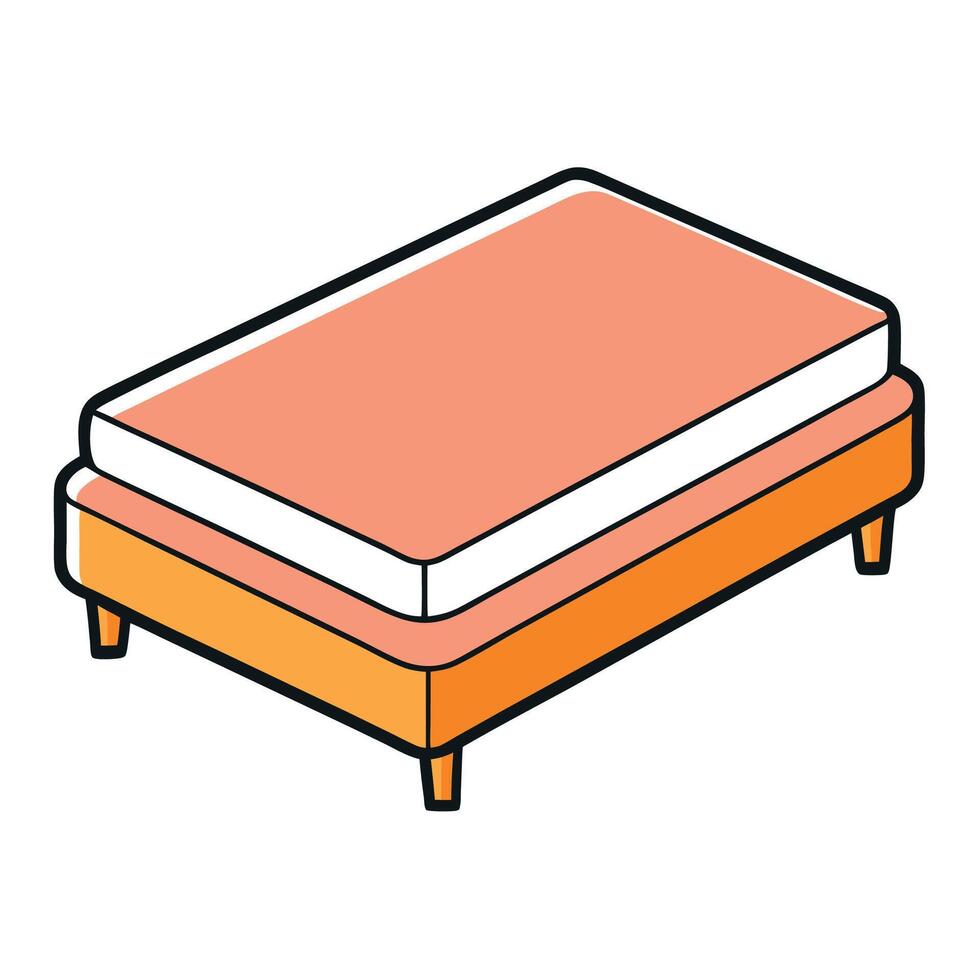 Isometric Cartoon Bed Illustration with Simple Design Style vector