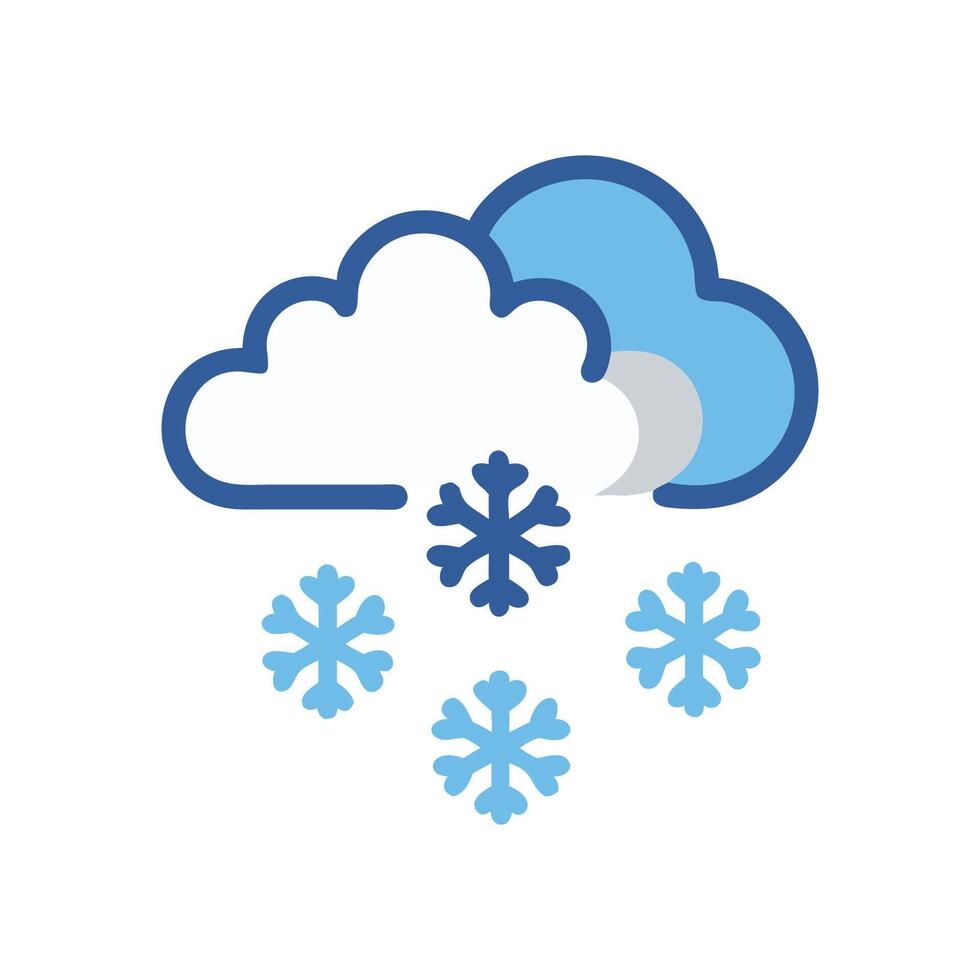 Snowy weather cloud, winter icon illustration design vector