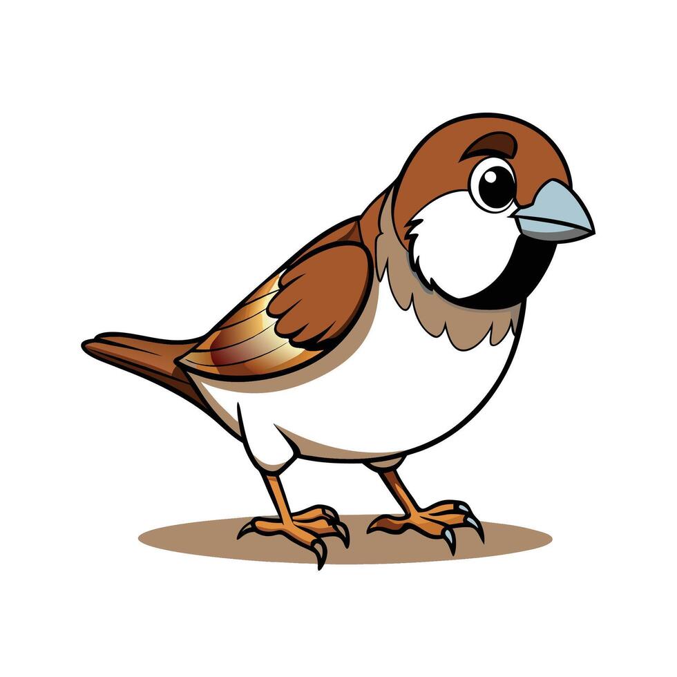 Cartoon Sparrow Colorful Illustration for Design Projects vector
