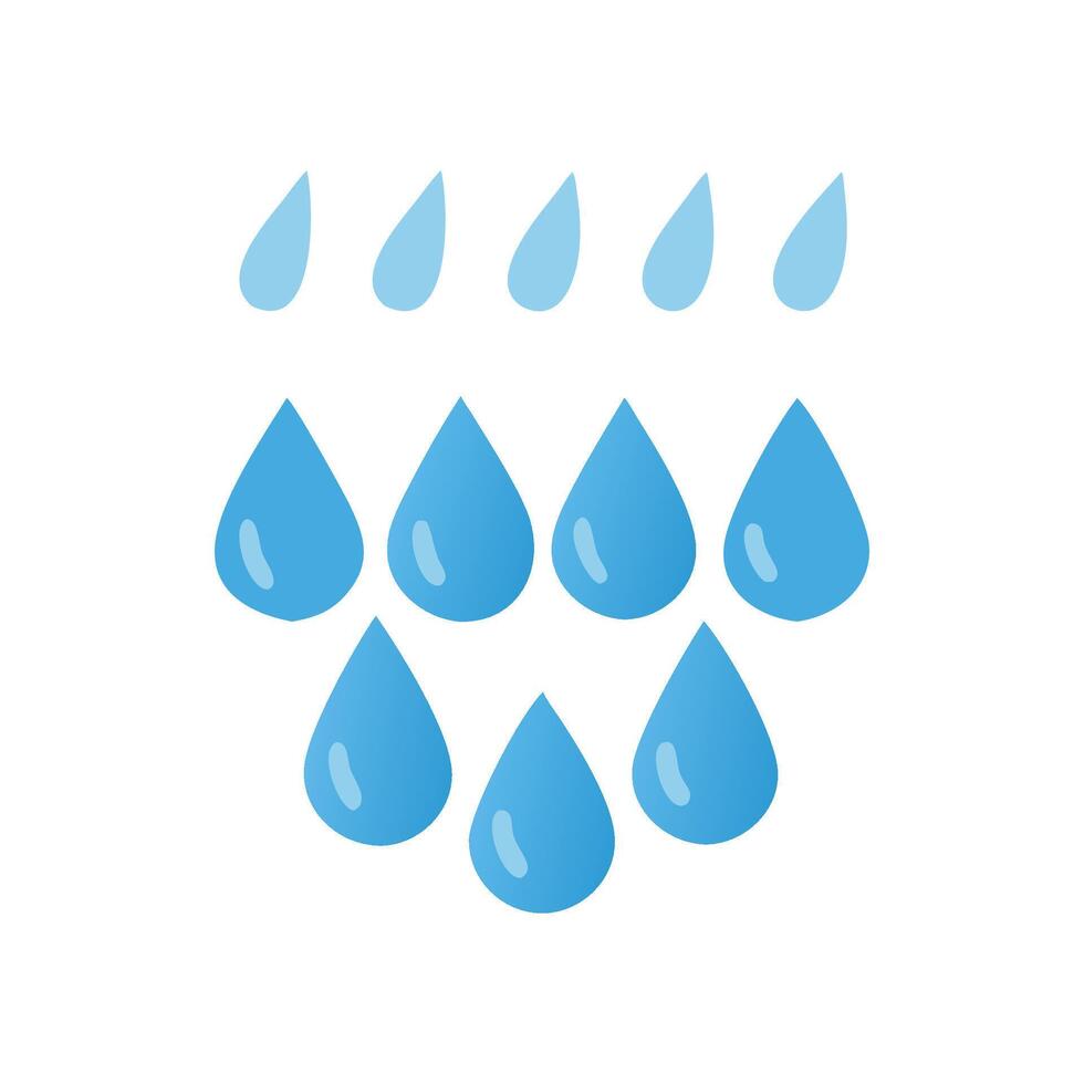 Blue raindrop illustration against black backdrop with water drops vector