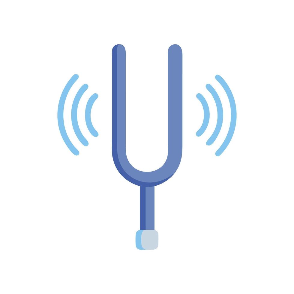 Vibrating Tuning Fork Isolated on Black Background Illustration vector