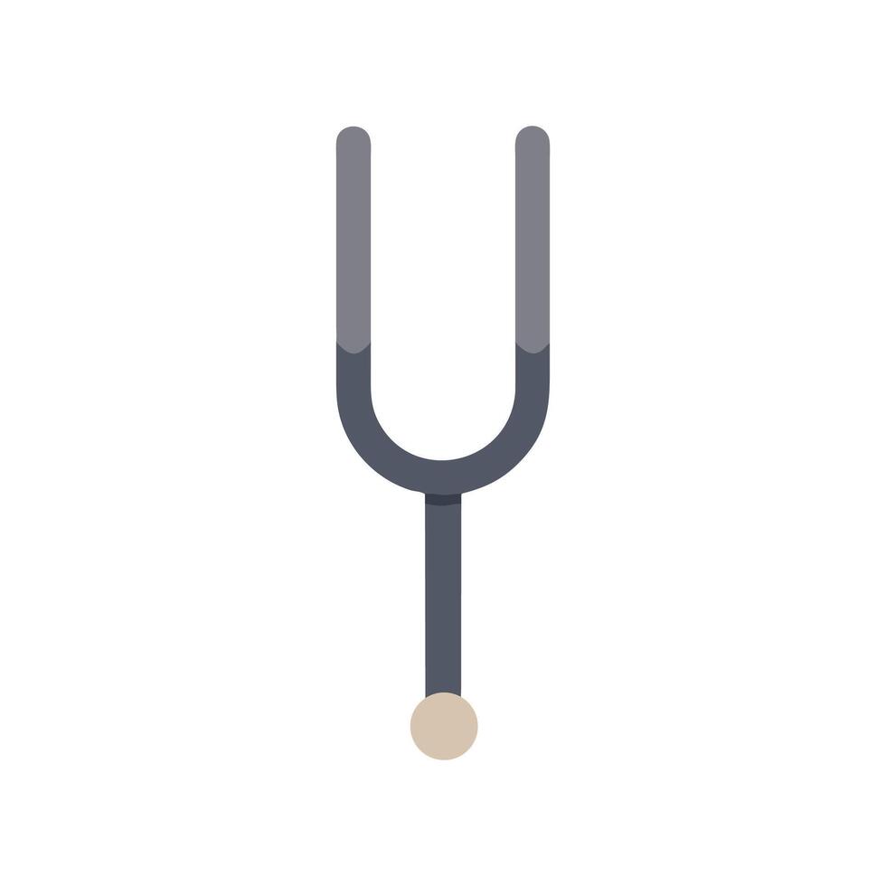 Simple gray tuning fork icon on a black background vector