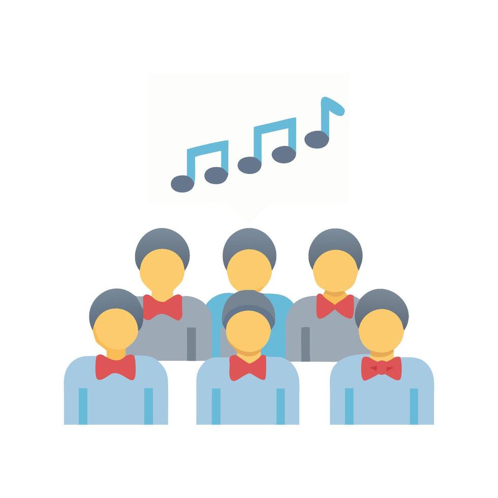 Choir sings beautiful music illustration on black vector