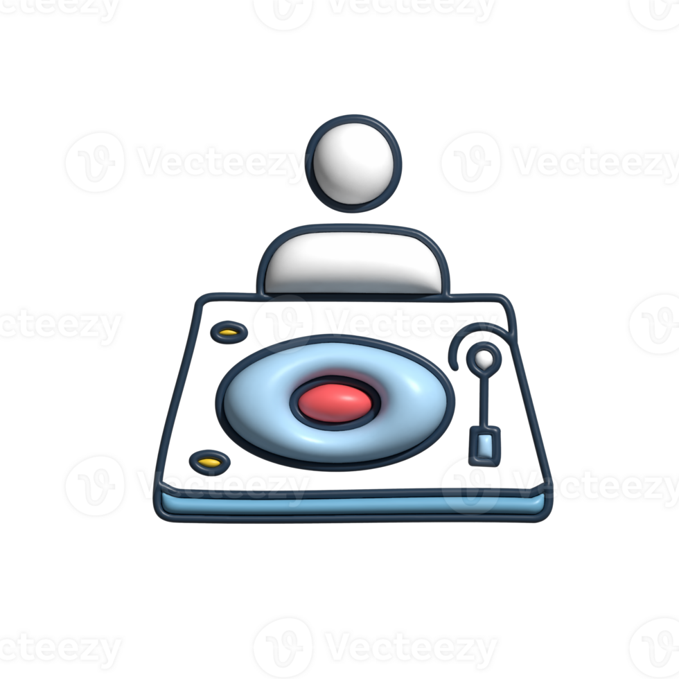 Modern 3D DJ Icon Nightlife, Music Production, and Event Entertainment Design png