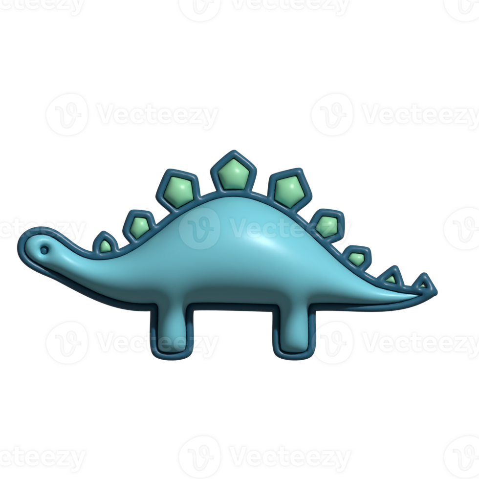 3D Stegosaurus Spiked Dinosaur and Jurassic Era Concept png