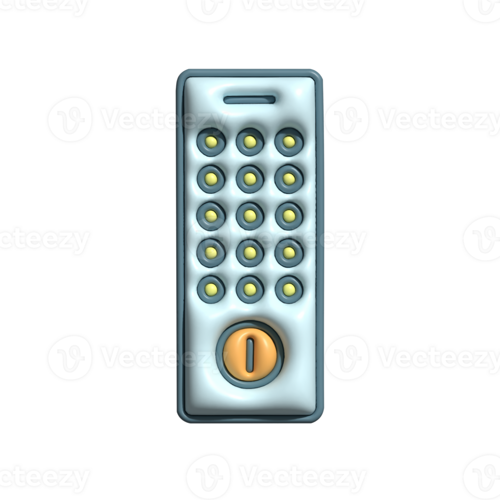 3D Render of Remote Icon Control Device and Home Appliance Symbol png