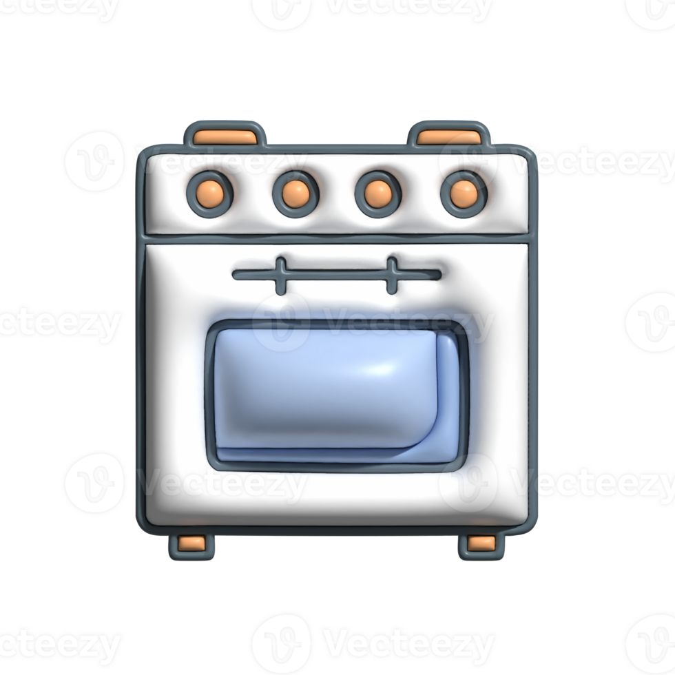 3D Stove Home Cooking and Culinary Heat Concept png